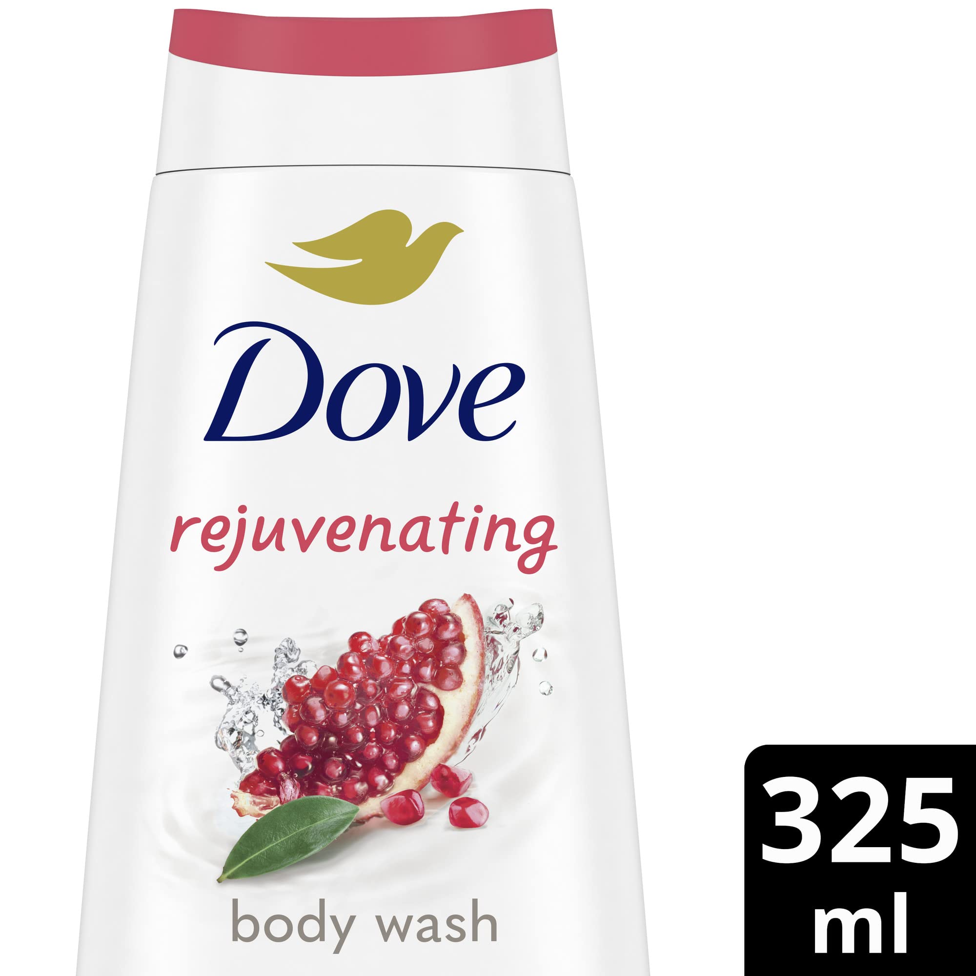 Dove Rejuvenating Body Wash showing rich, luxurious lather for gentle cleansing.