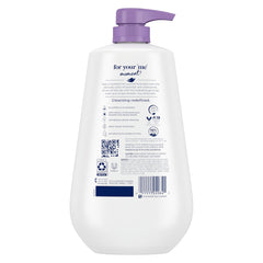 Dove Relaxing Lavender Body Wash bottle with lavender sprigs conveying calming scent.