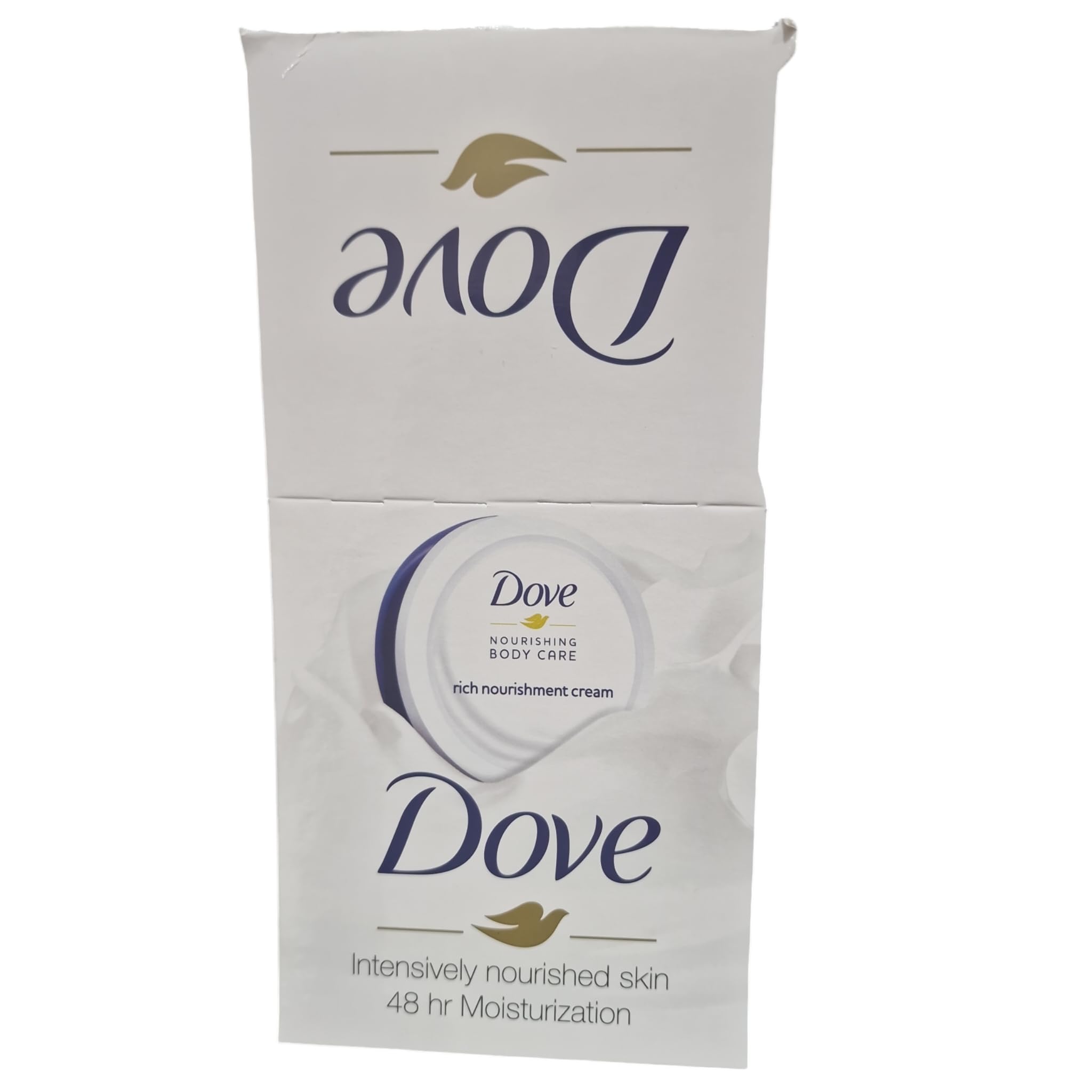 Dove Rich Nourishment Cream application on skin demonstrates smooth absorption.