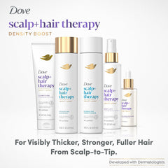 Dove root lift thickening spray applied to damp hair for volume