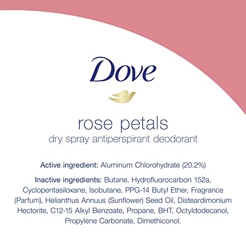 Dove Rose Petals dermatologist-tested label reinforces skin-friendly, alcohol-free formula.