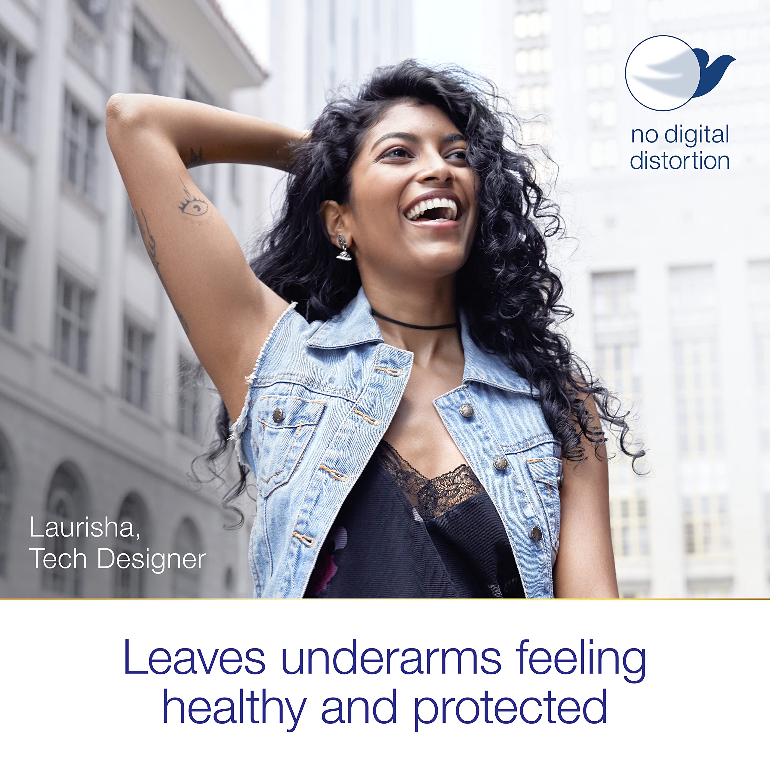 Dove Rose Petals application spray demonstrates quick underarm refresh.