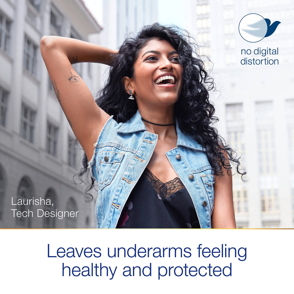 Dove Rose Petals application spray demonstrates quick underarm refresh.