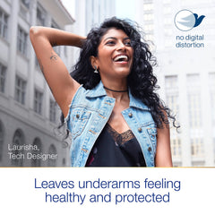 Dove Rose Petals application spray demonstrates quick underarm refresh.