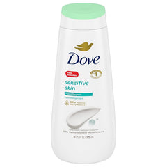 Dove Sensitive Skin Beauty Body Wash bottle front for gentle cleansing on sensitive skin