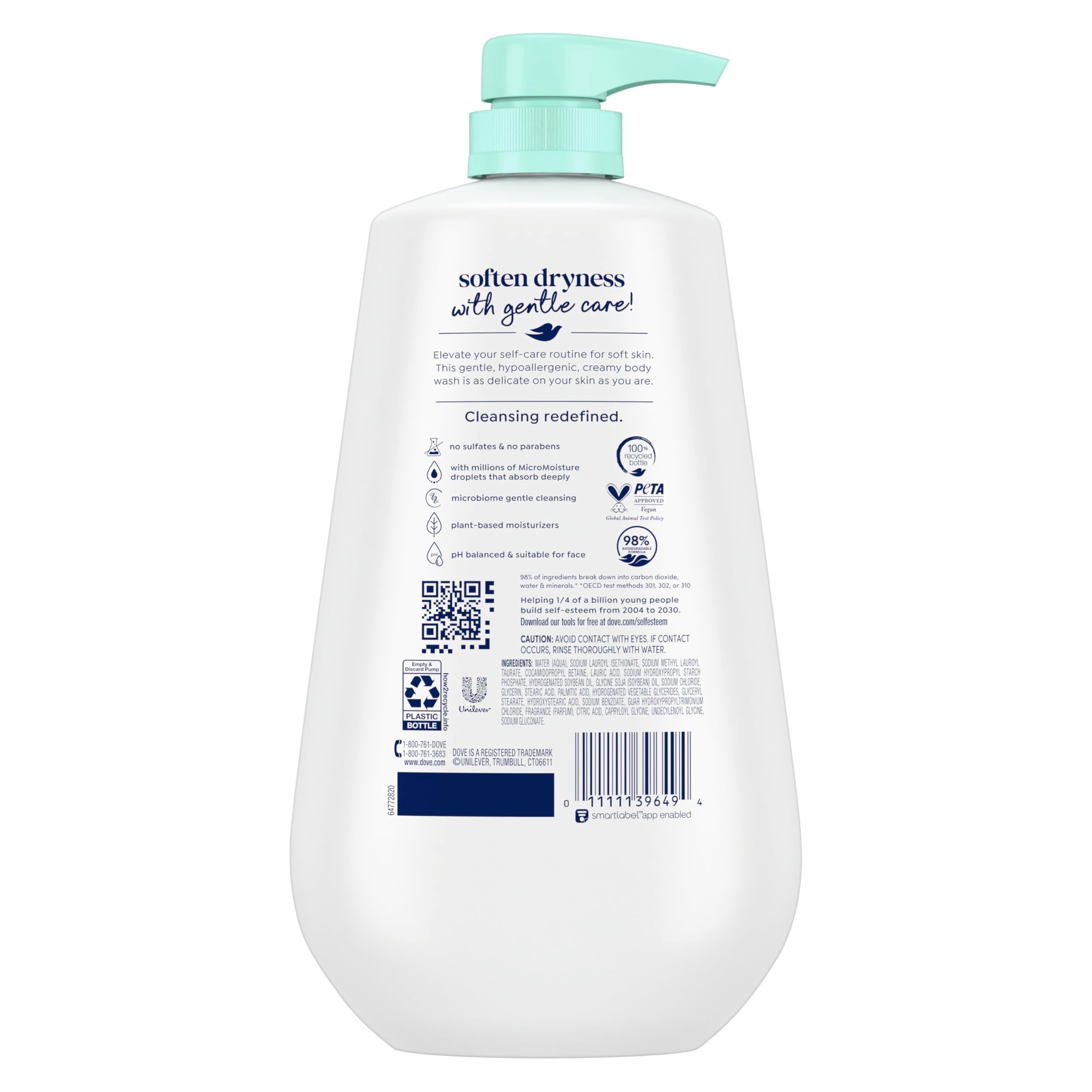 Dove close-up of creamy lather texture demonstrating moisturizing feel