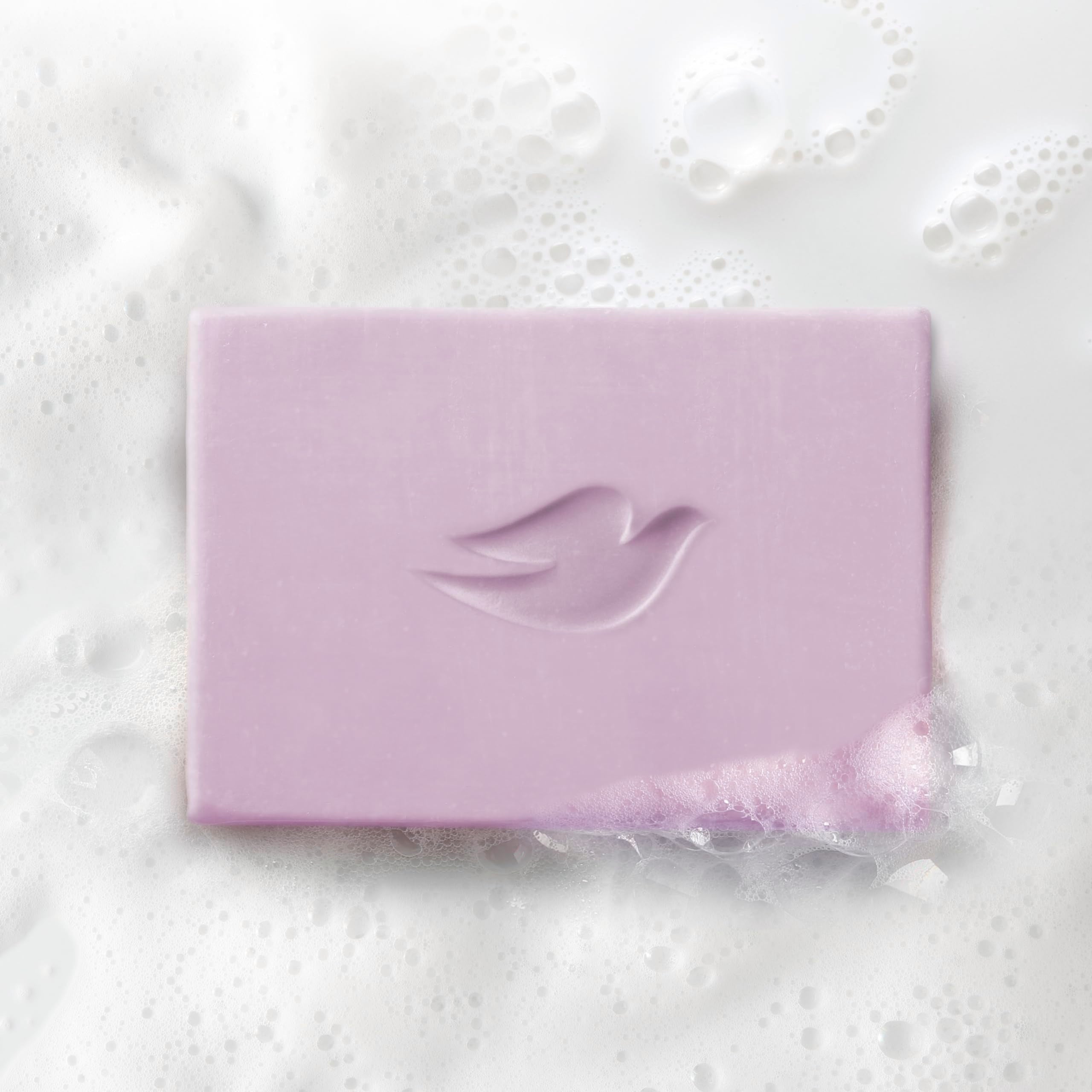 Dove Serenity Seeker bar in hand shows moisturizing skin post rinse
