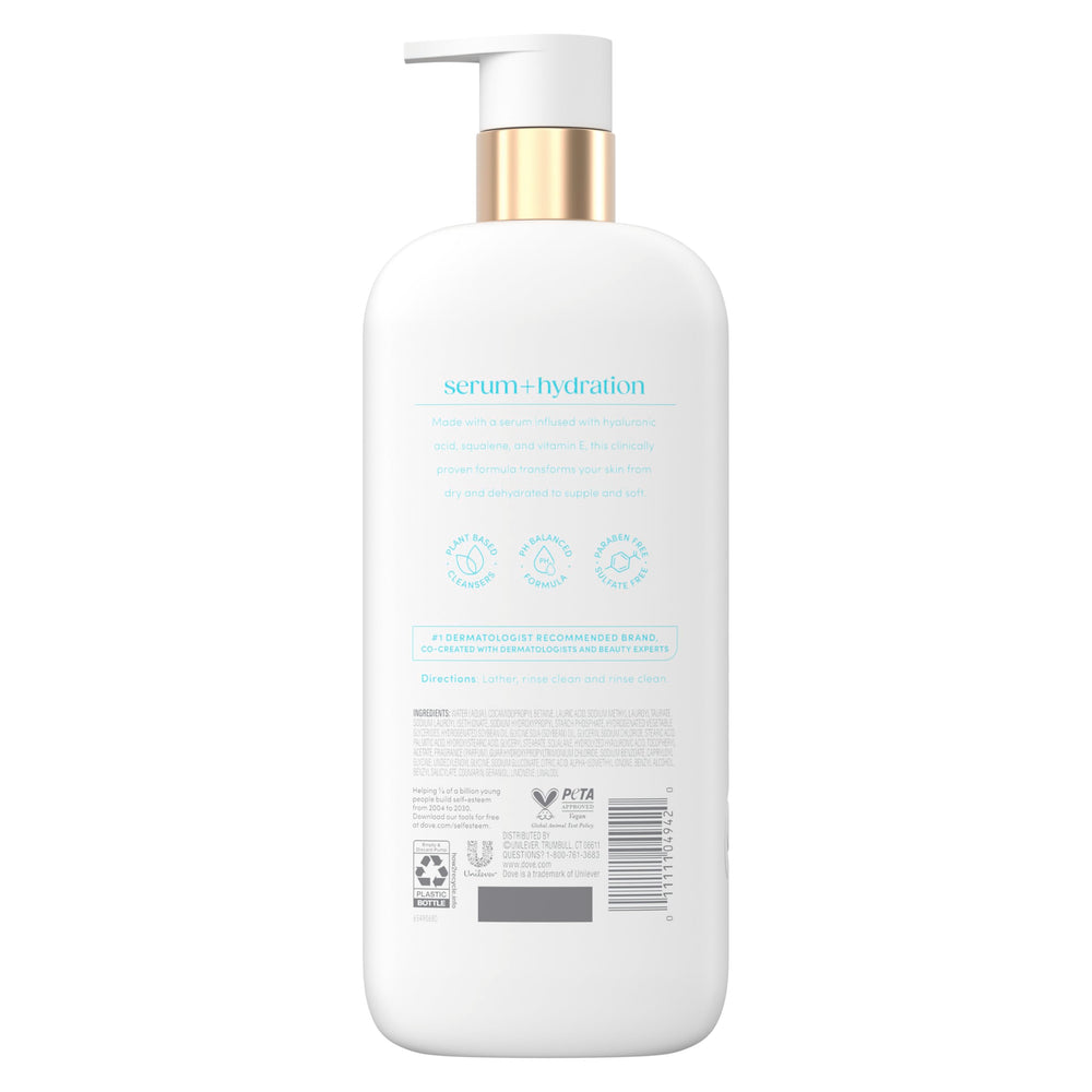 Dove pump close-up highlighting easy dispensing and convenient use