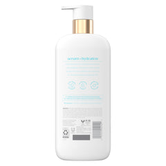 Dove pump close-up highlighting easy dispensing and convenient use
