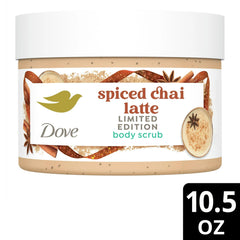 Dove Spiced Chai Latte shower-routine scene suggests a cozy, spa-like daily ritual.