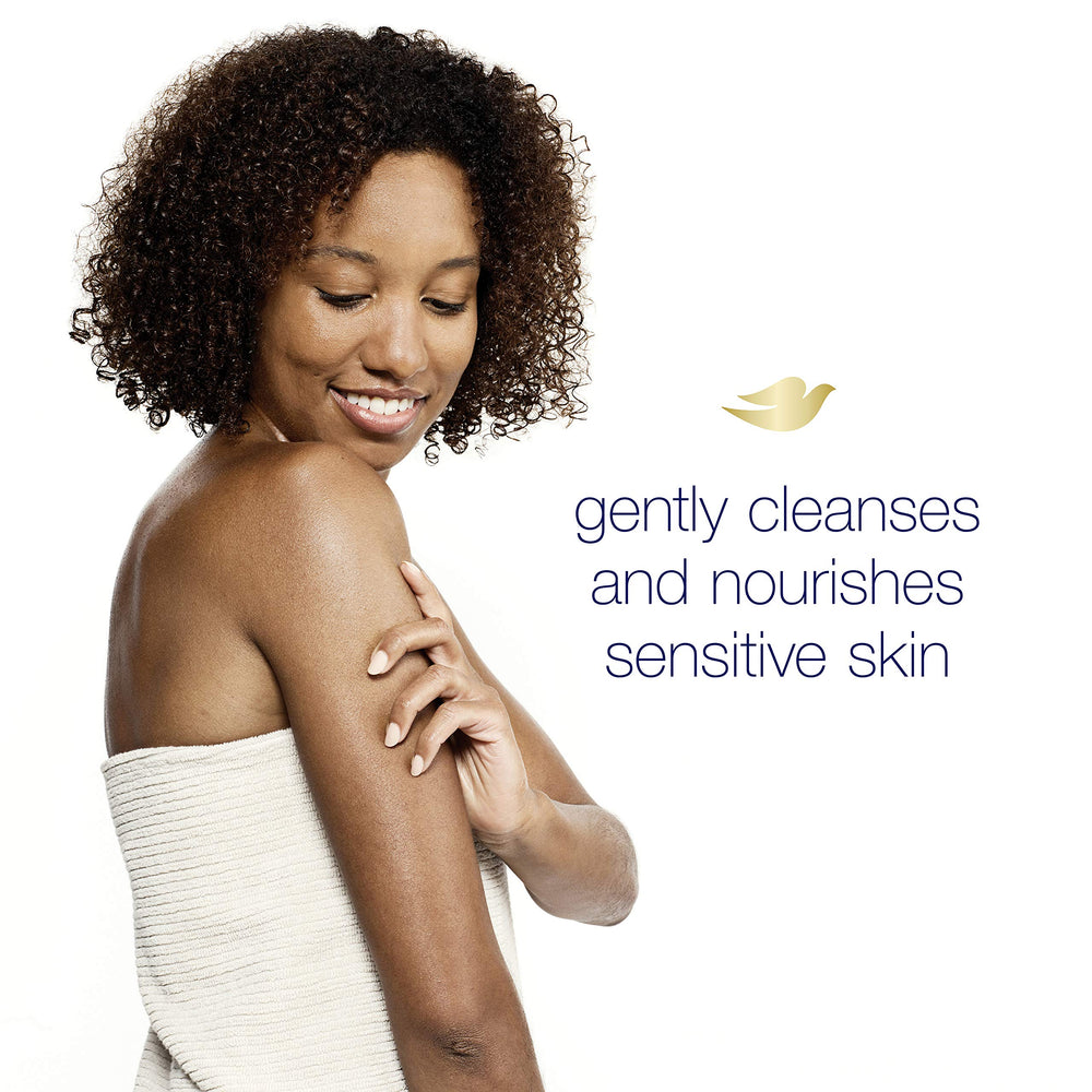 Dove formula close-up highlights sulfate-free composition for gentle daily wash.