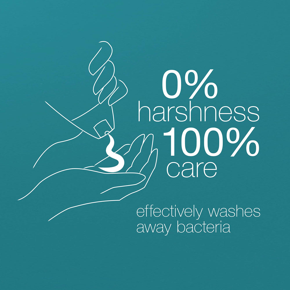 Dove rich foam on skin indicates gentle cleansing for sensitive skin.