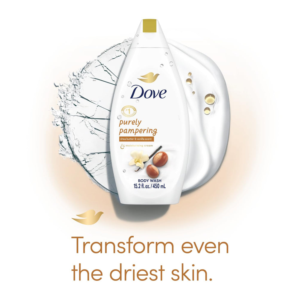 Dove two pack front view bottles emphasizes value and everyday pampering