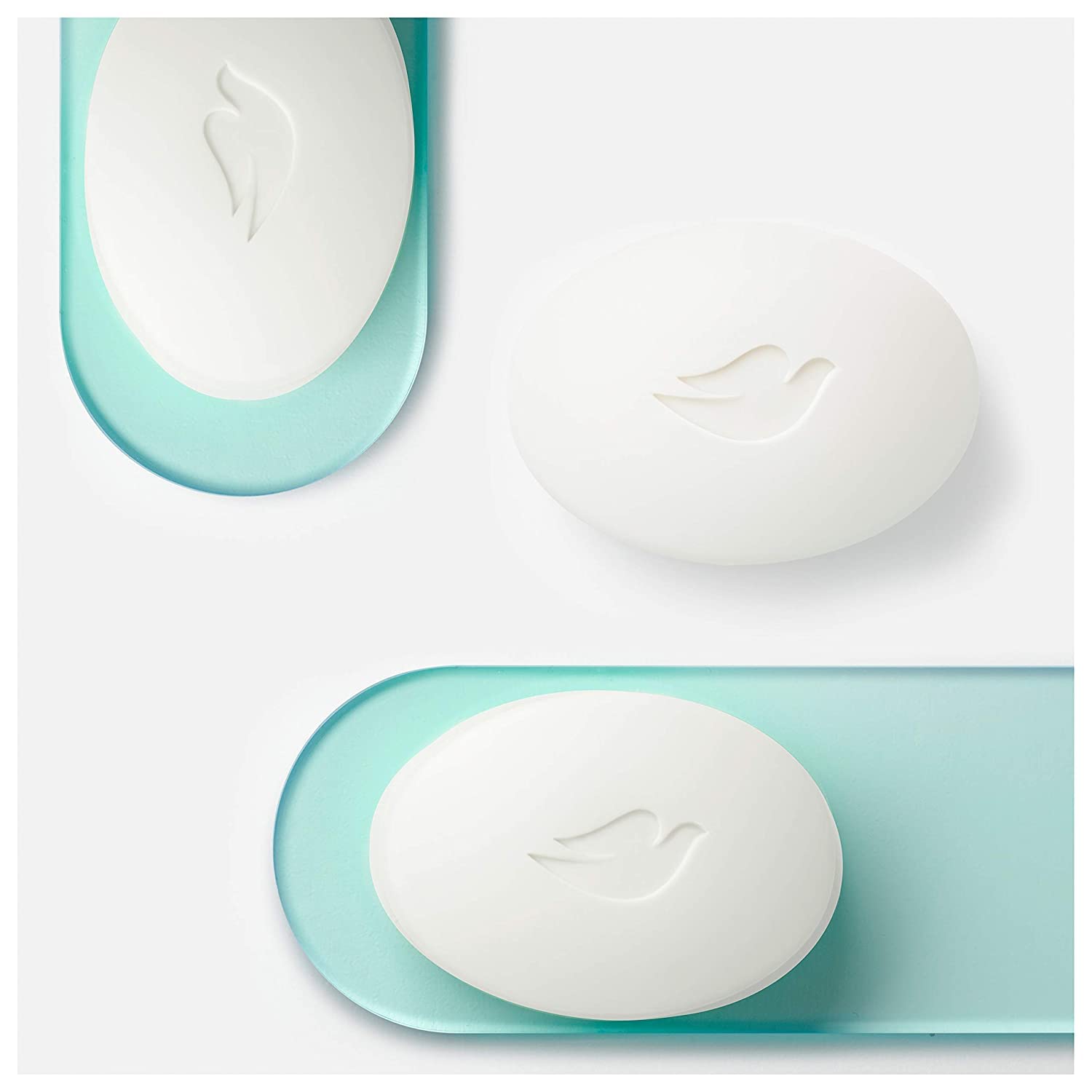 Dove unscented bath bar closeup texture, mild cleanse for delicate skin.