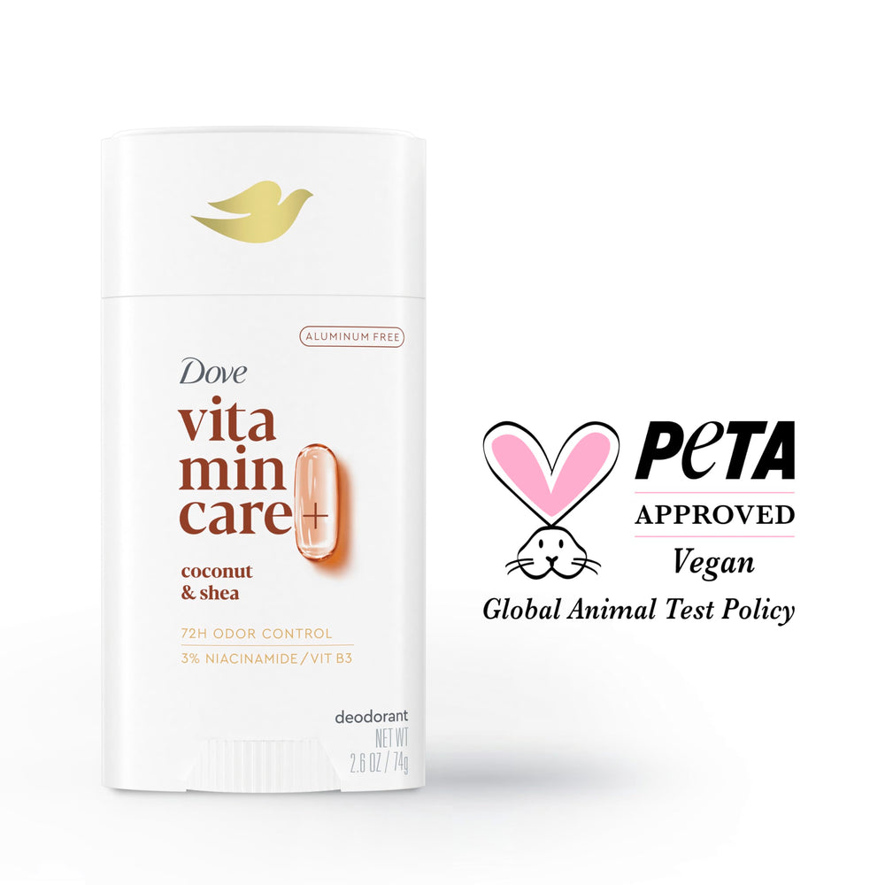 Dove VitaminCare+ coconut-shea close-up fragrance conveys milky, creamy scent.