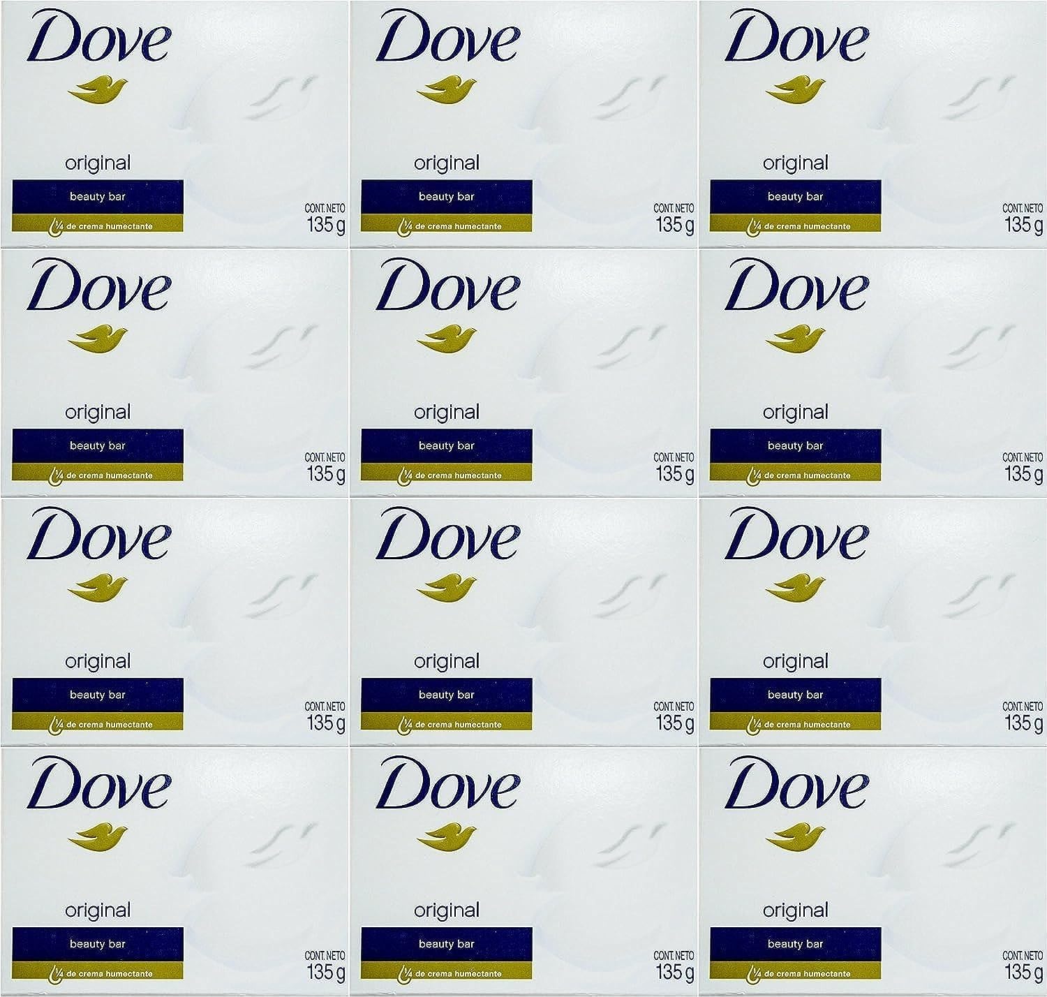 Dove White Cream Bar pack 12 closeup showing creamy cleansing action