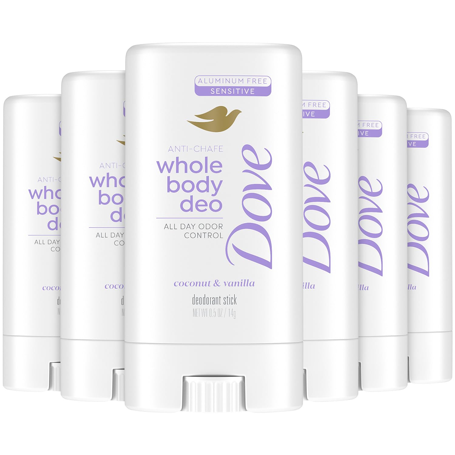 Dove Whole Body Deodorant travel pack in coconut vanilla provides on-the-go odor protection