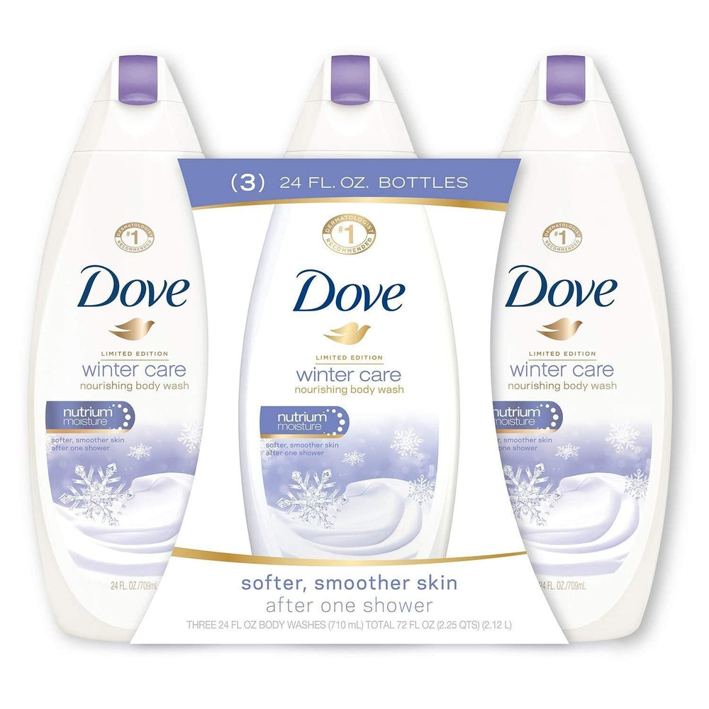 Dove Winter Care bottle nourishes skin during dry winter months.