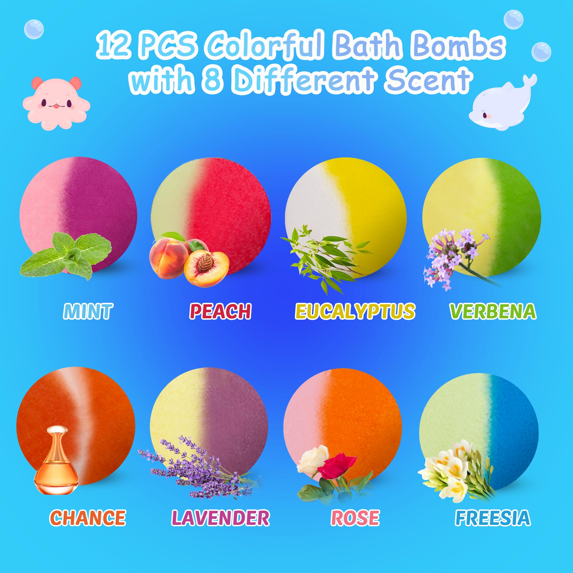 DOVIPE natural ingredients bath bombs with sea salt and essential oils for a gentle soak.