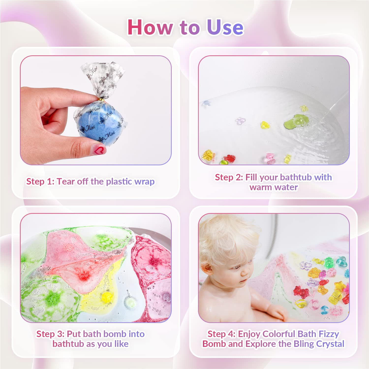 DOVIPE tin-case packaging holds 34 bath bombs for easy storage