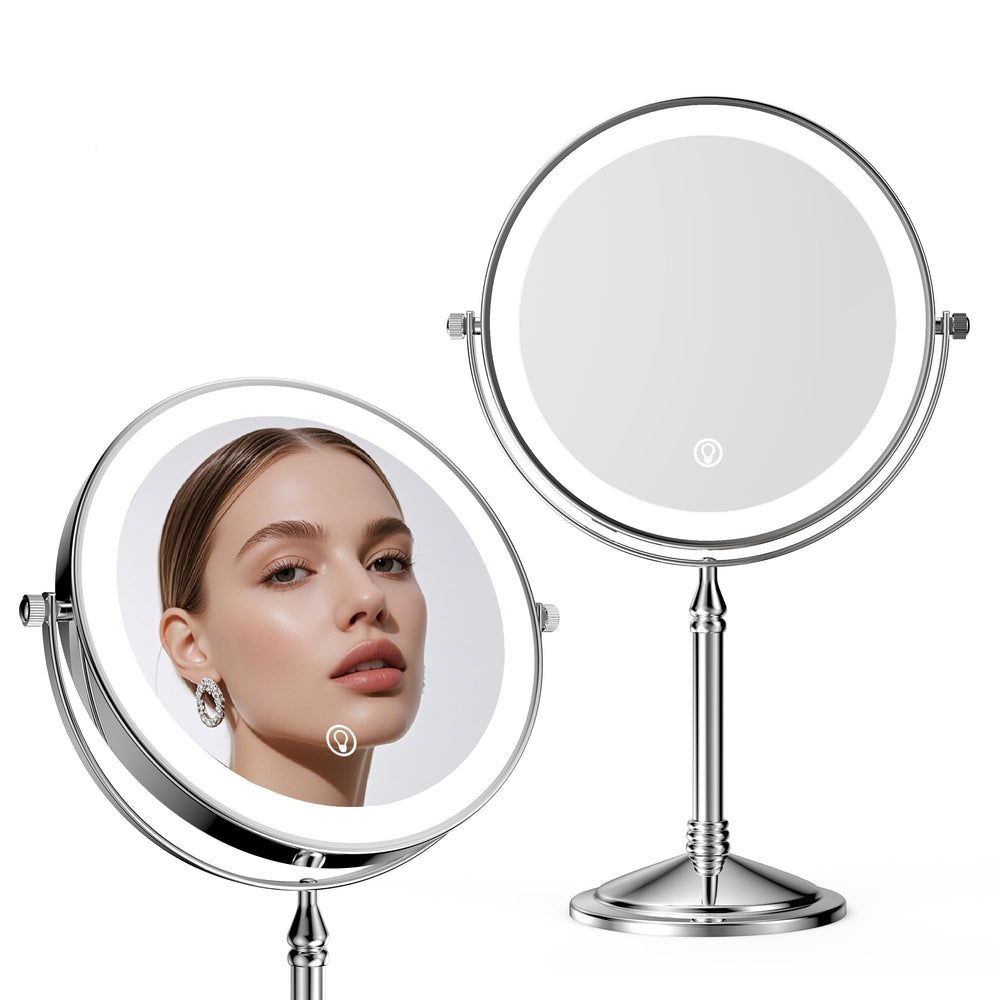 DOWRY LED-lit makeup mirror with 80 LEDs offers adjustable lighting for precise makeup