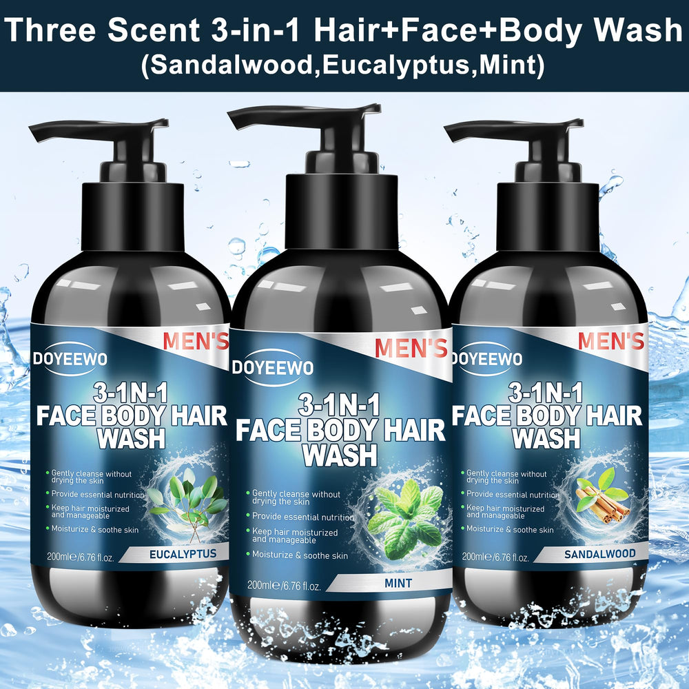 DOYEEWO eucalyptus-scent body wash bottle highlighting refreshing cleanse after workouts.