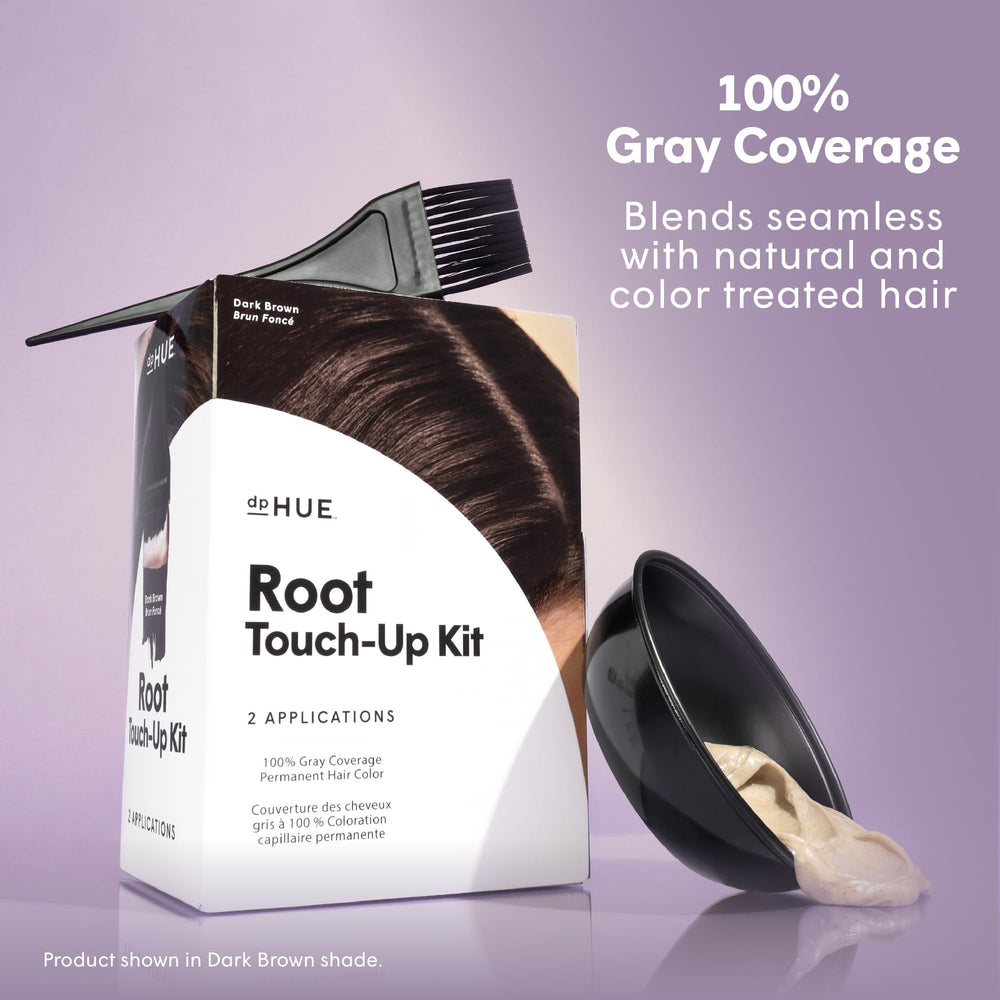 dpHUE Root Touch-Up Kit Medium Brown gloves for mess-free use