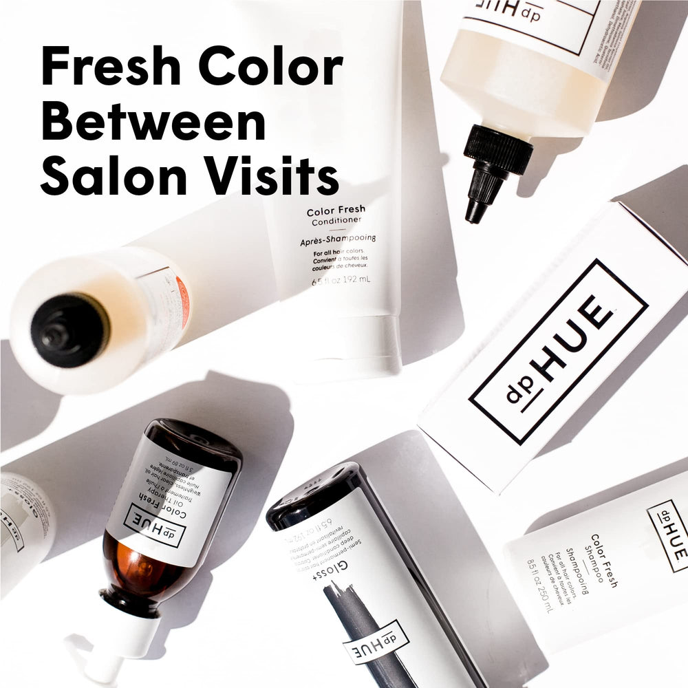 dpHUE ACV Soothing Shampoo on color-treated hair preserving color and adding shine.