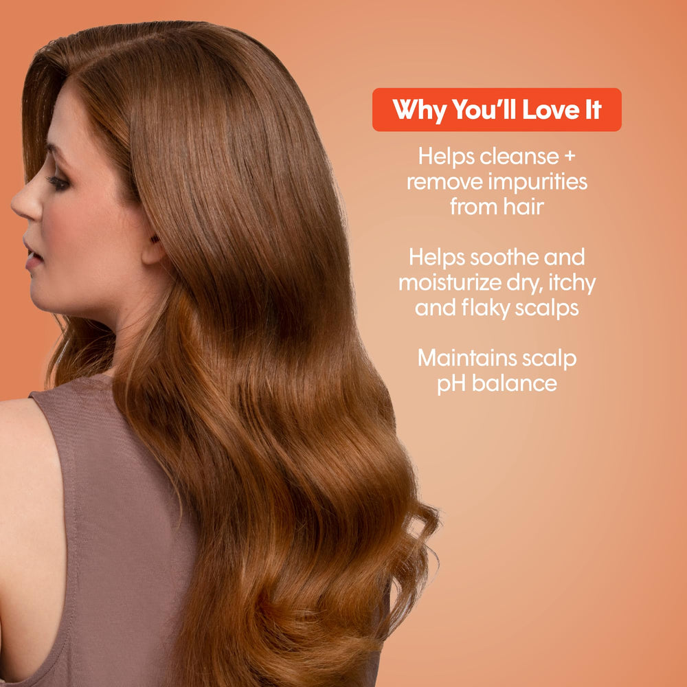 dpHUE ACV Soothing Shampoo ingredients label with apple cider vinegar for gentle cleansing.