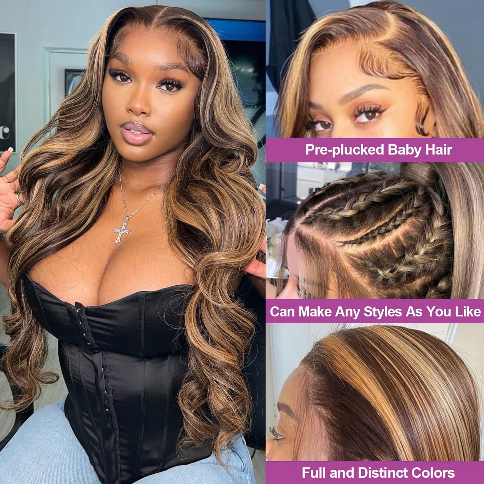 DPEFWYG Pre-plucked baby hairs on hairline for ready-to-wear look