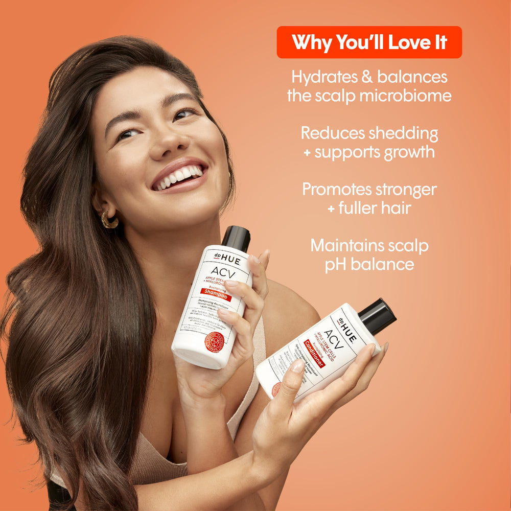 dpHUE ACV Revitalizing Shampoo foam-lather close-up highlights cleansing action and fullness potential
