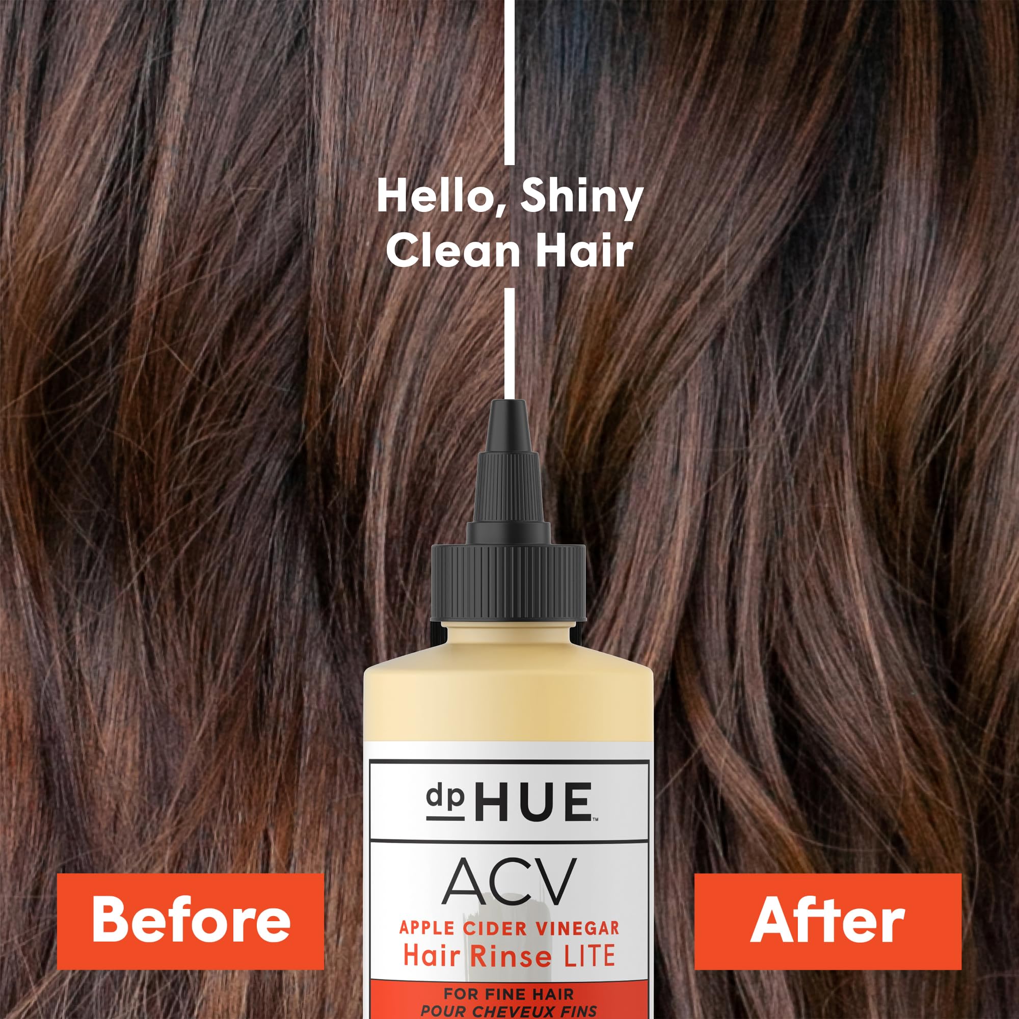 dpHUE Apple Cider Vinegar Hair Rinse Lite closeup on scalp after use