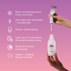 dpHUE Color Dream Medium Brown cream-mix shows simple, quick mixing for salon-like results at home.
