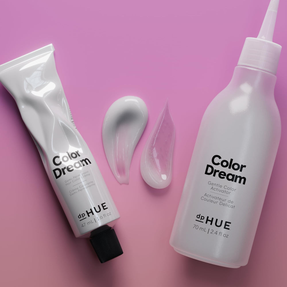 dpHUE Color Dream Medium Brown shine-boost appearance emphasizes vibrant, hair-reflective color.