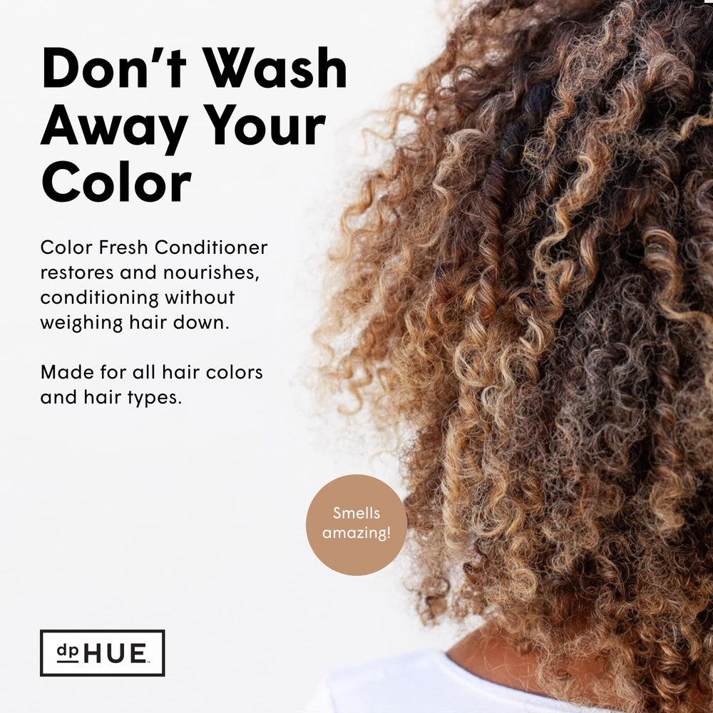 dpHUE Color Fresh Conditioner kumquat extract focus emphasizes shine and color vitality.