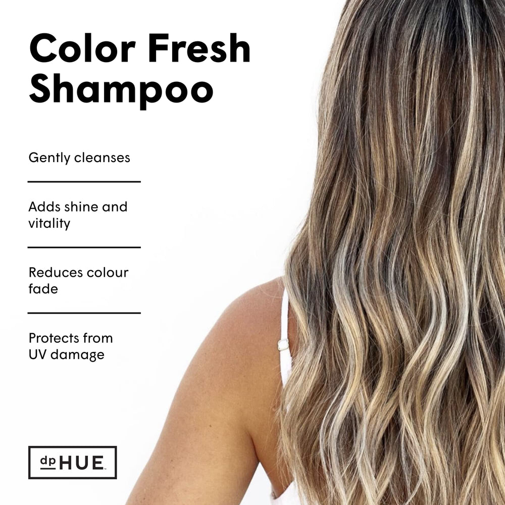 dpHUE Color Fresh Shampoo lather closeup shows lush cleansing without stripping color