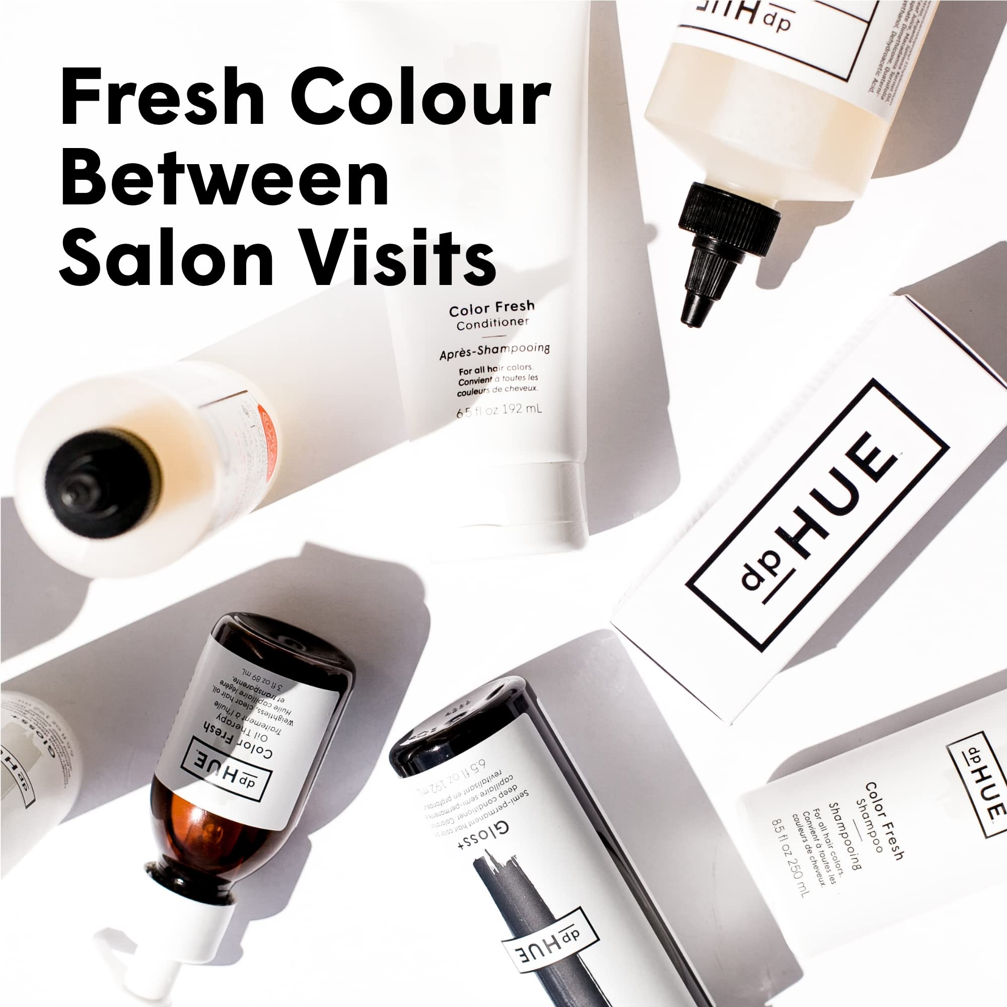 dpHUE Color Fresh Shampoo packaging reflects vegan, USA-made ethos