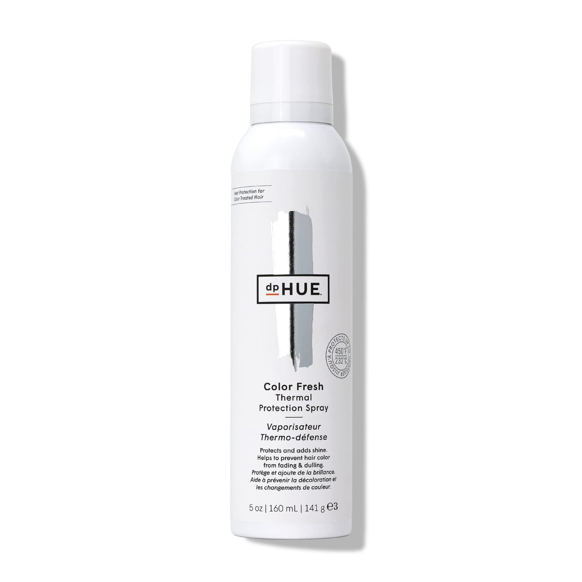 dpHUE Color Fresh Thermal Protection Spray bottle front highlights lightweight heat protection for color-treated hair