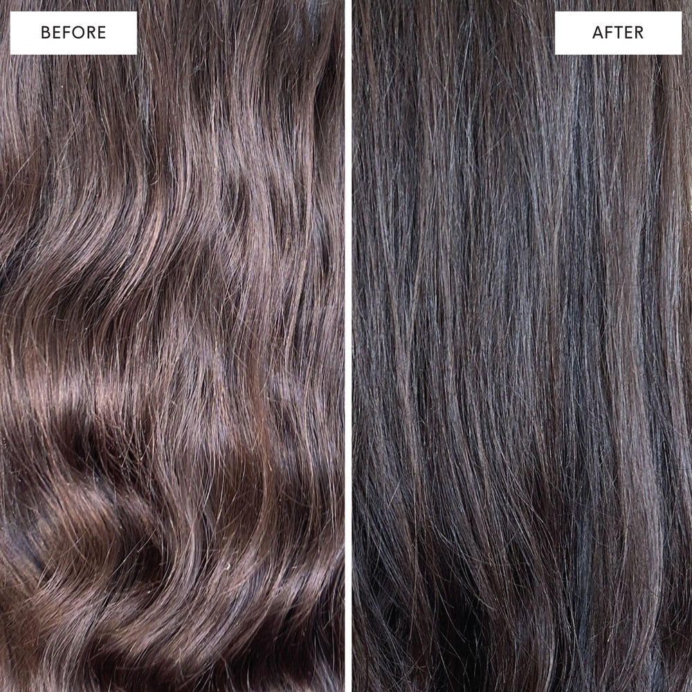 dpHUE Cool Brunette Shampoo blue pigments close-up neutralizing brassiness.