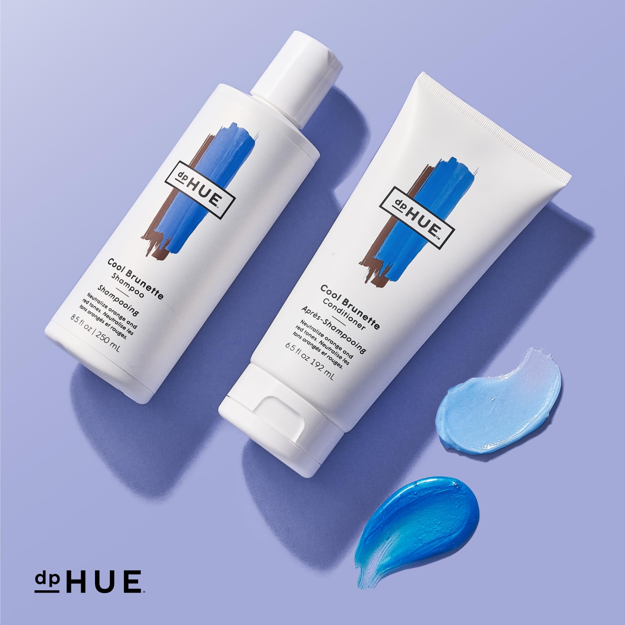 dpHUE Cool Brunette Shampoo on brunette hair with highlights maintains tone.