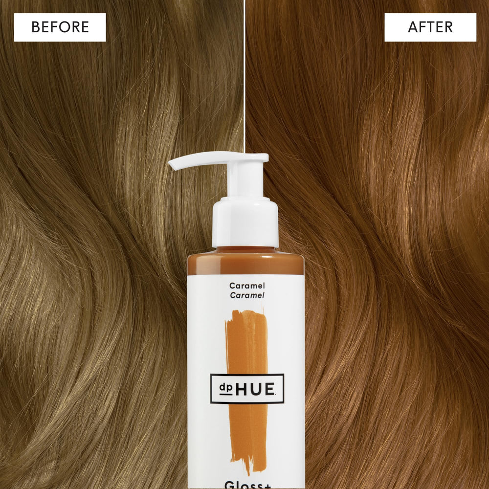 dpHUE Gloss+ Caramel 20-minute tint offers richer color and shine.