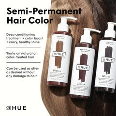 dpHUE Gloss+ Dark Brown after-wash glow adds lasting luster.
