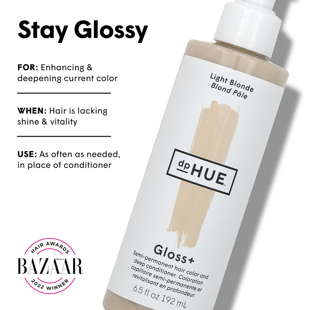 dpHUE Gloss+ Light Blonde applying to damp hair for conditioning and tone enhancement