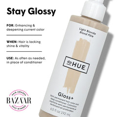 dpHUE Gloss+ Light Blonde applying to damp hair for conditioning and tone enhancement