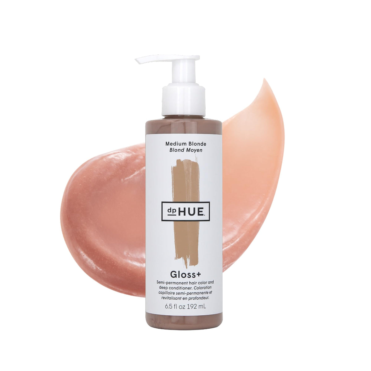 dpHUE Gloss+ Medium Blonde bottle shows easy color boost and conditioning