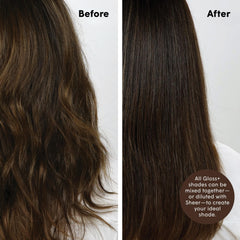 dpHUE Gloss+ Medium Brown swatches demonstrate warm tones and standout shine