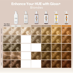 dpHUE Gloss+ Sheer close-up showing a glossy finish on hair.