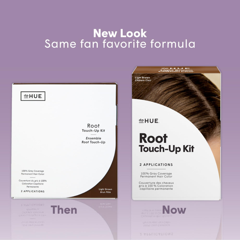 dpHUE Root Touch-Up Kit Light Brown bottle dispensing color for precise coverage.