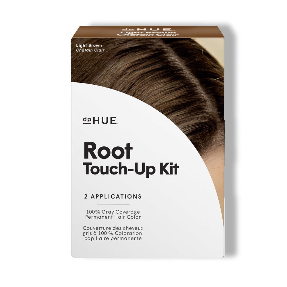 dpHUE Root Touch-Up Kit Light Brown packaging and applicator ready for quick gray coverage.