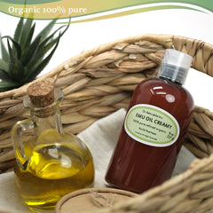 Dr Adorable Creamy Emu Oil label detail shows purity and triple refinement